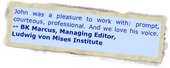 I was deeply impressed with John's range and ability, his professionalism and commitment to the project. -- Serge Stanley, Producer
